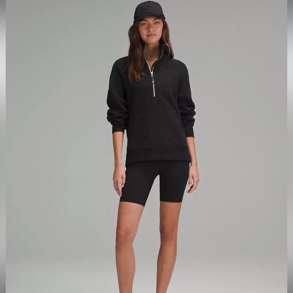 Scuba Oversized Funnel-Neck Half Zip Long Black / Gold Zipper - Picture 2 of 7